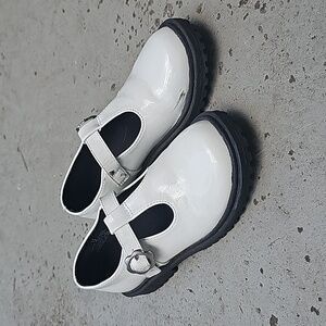 Old Navy white patent baby doll shoes